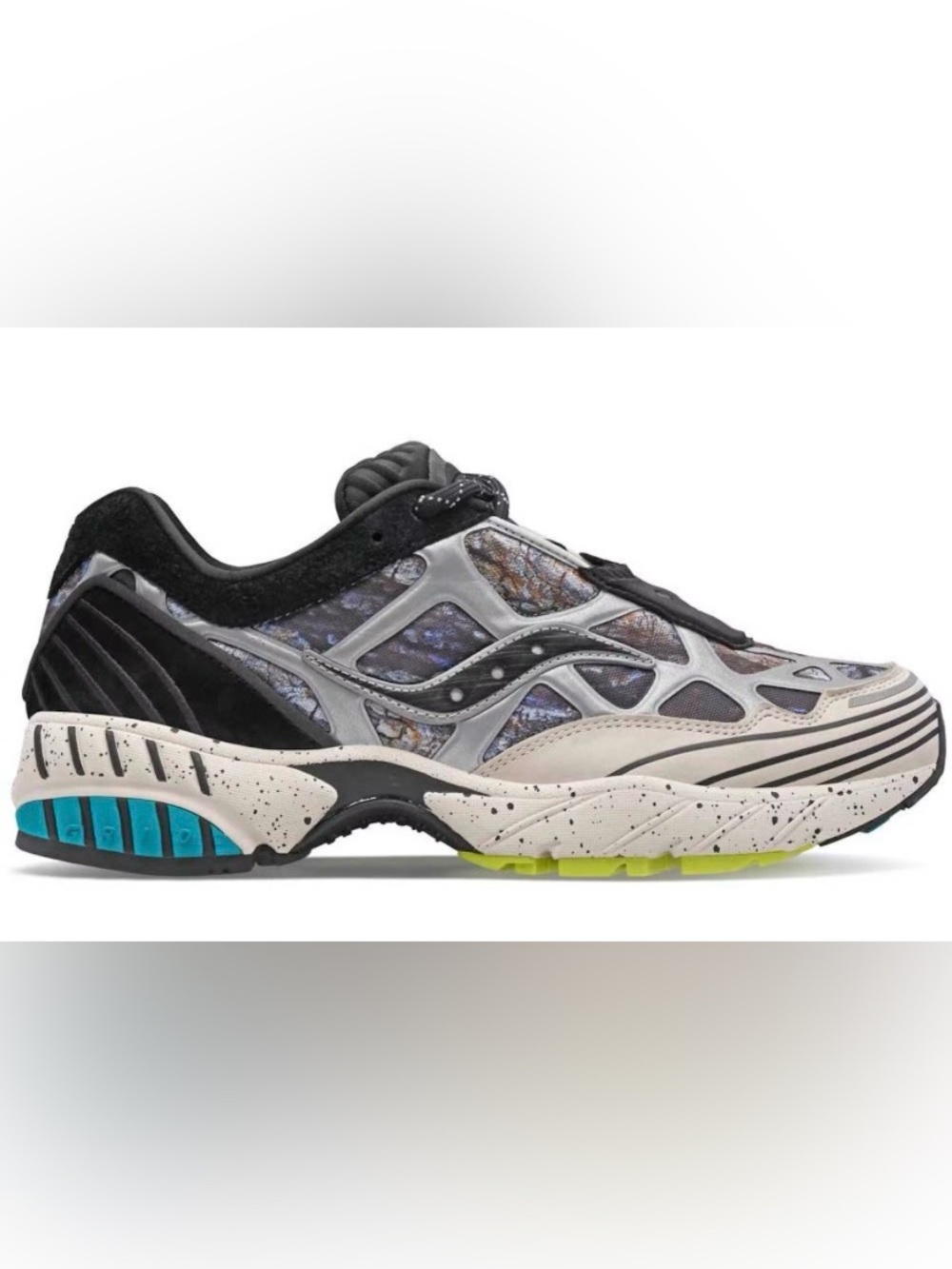 Saucony Men’s Black, grid web reflect camo Running Sneakers size 12 Men